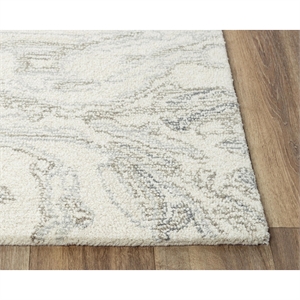 Alora Decor Peace 7'9&quot x 9'9&quot Abstract Ivory/Grey/White Hand-Tufted Area Rug