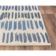 Alora Decor Rivera 5' x 8' Stripe Ivory/Blue/Ivory/Charcoal Hand-Tufted Area Rug