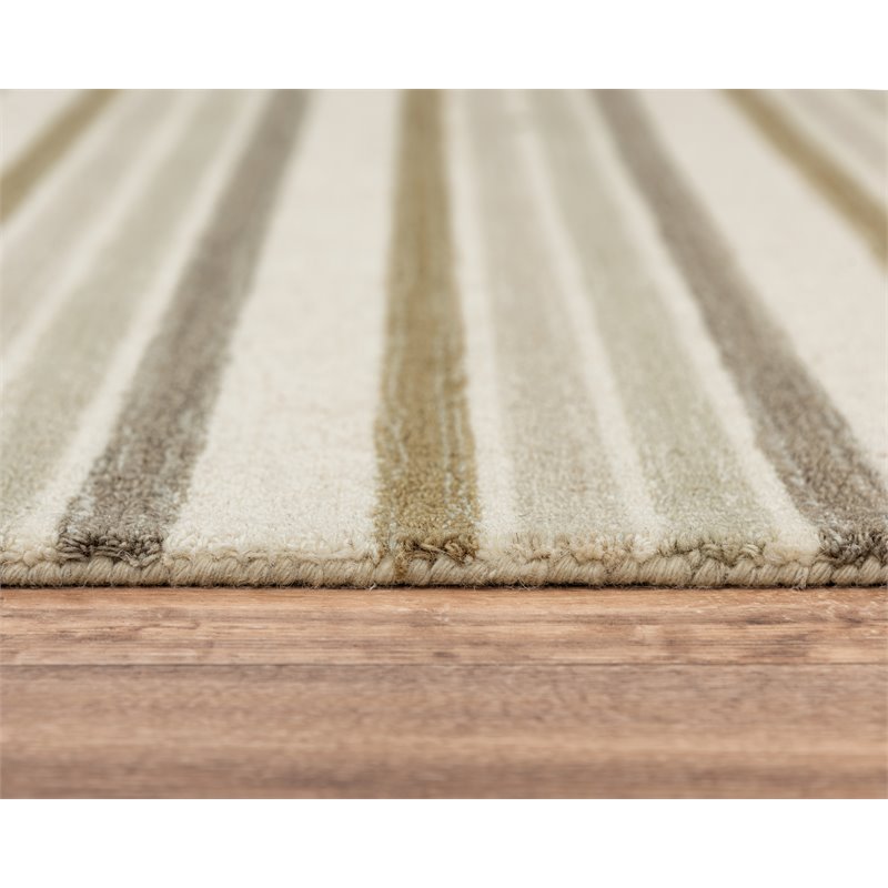 Alora Decor Rivera 5' x 8' Stripe Ivory/Beige/Brown Hand-Tufted Area Rug