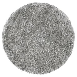 alora decor pearl 3' round solid gray hand-tufted area rug