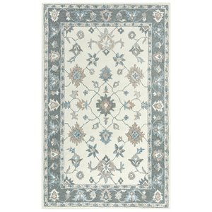 Alora Decor Spirit 5' x7'6&quot Classical Ivory/Gray/Gray Hand Tufted Area Rug
