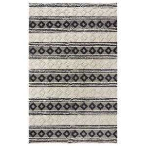 Alora Decor Sun 8'6&quot x 11'6&quot Geometric/Stripe Ivory/Blue Woven Area Rug