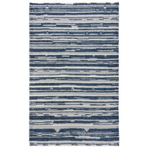 Alora Decor Sun 5'  x 7'6&quot Stripe Ivory/Blue Woven Area Rug