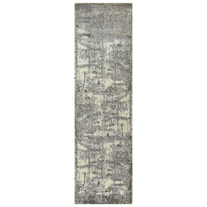 Alora Decor Radiant 2'6&quot x 10' Abstract Gray/Ivory/Gray Hybrid Area Rug