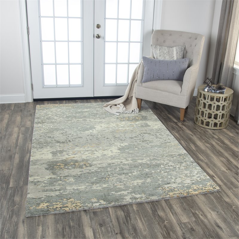 Alora Decor Radiant 10' x 13' Abstract Gray/Ivory/Gray Hybrid Area Rug