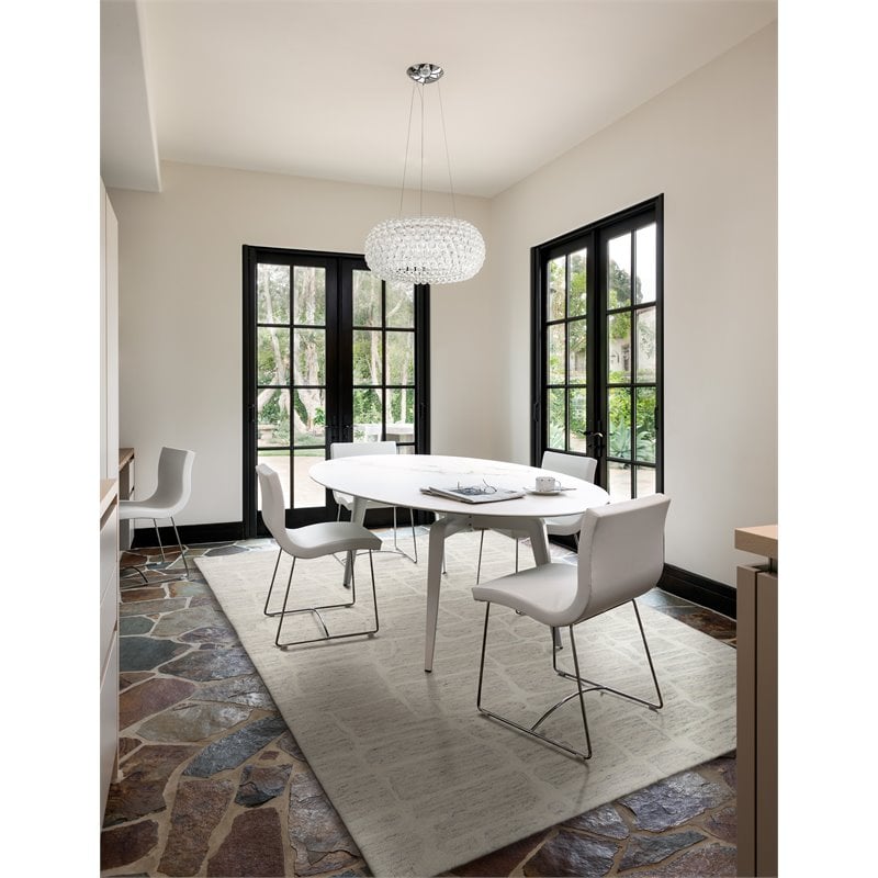 Alora Decor Winston 5' x 8' Geometric Ivory/Beige Hand-Tufted Area Rug