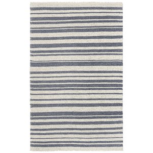 Alora Decor Sun 5'  x 7'6&quot Stripe Ivory/Blue Woven Area Rug