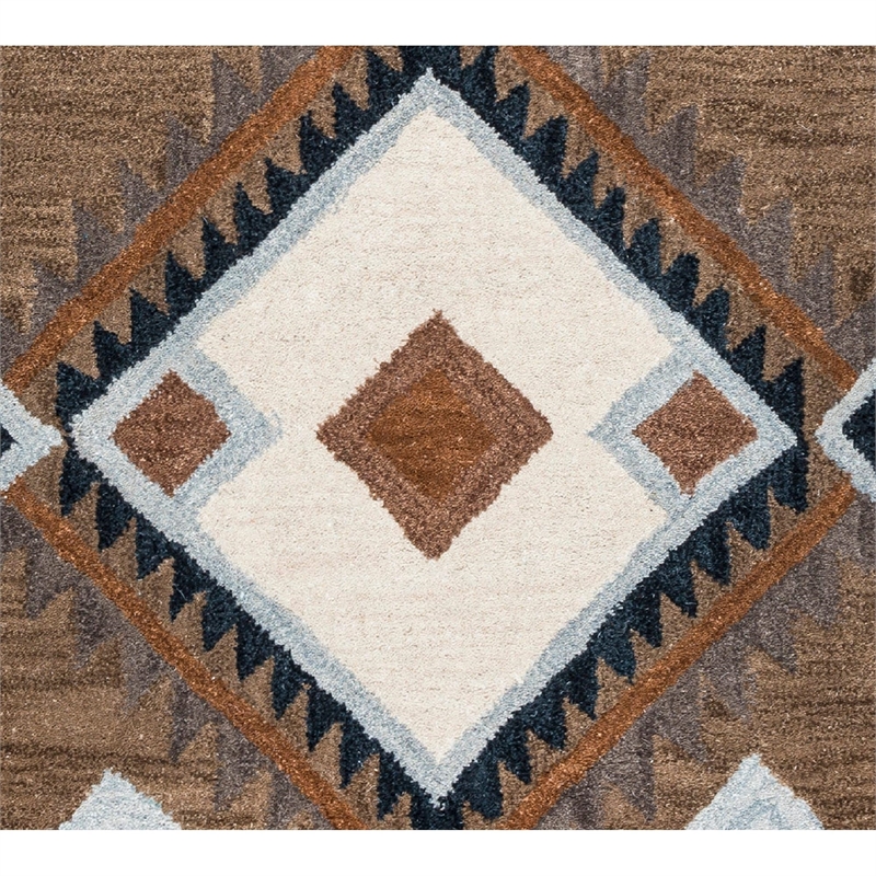 Alora Decor Pueblo 8' x 10' Tribal Multi/Navy/Dk Taupe/Camel Area Rug