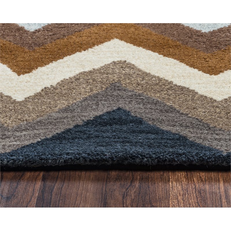 Alora Decor Pueblo 5' x 8' Tribal Multi/Navy/Dk Taupe/Camel Area Rug