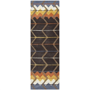 Alora Decor Pueblo 2'6&quot x 8' Southwest Tribal Multi Blue Off White Gold Rust Rug