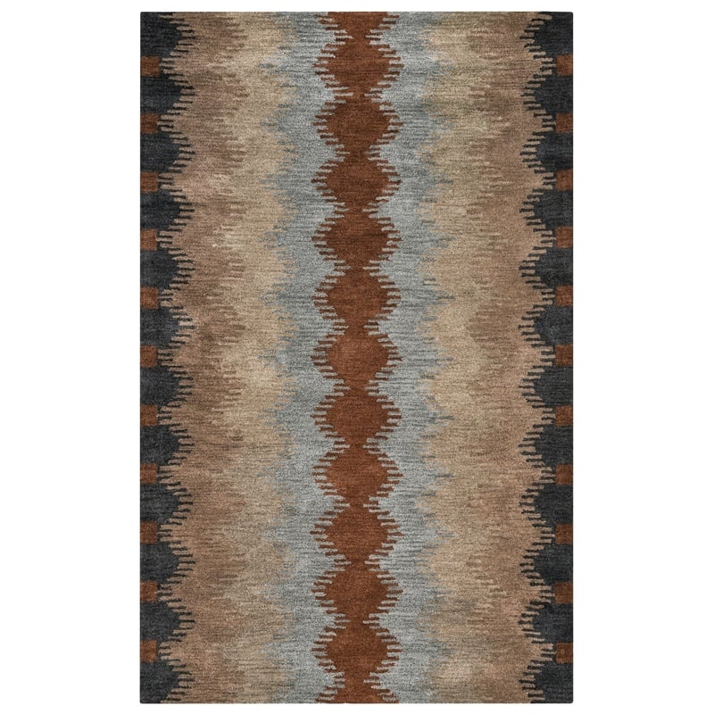 Alora Decor Pueblo 8' x 10' Tribal Multi/Gray/Rust/Khaki/Lt. Brown Area Rug