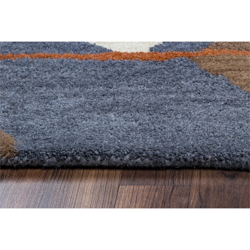 Alora Decor Pueblo 3' x 5' Tribal Multi Blue Off White Gold Rust Area Rug