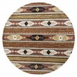 Alora Decor Ryder 8' Round Tribal Multi/Brown/Blue/Gold/Khaki Area Rug