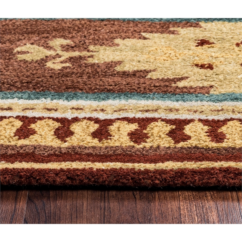 Alora Decor Ryder 3' x 5' Tribal Multi/Brown/Blue/Gold/Khaki Area Rug