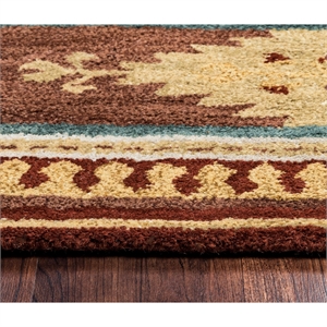 Alora Decor Ryder 2'6&quot x 8' Tribal Multi/Brown/Blue/Gold/Khaki Hand-Tufted Rug