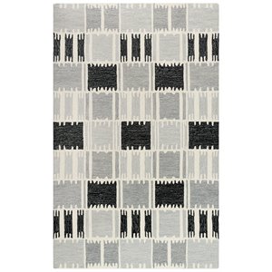 Alora Decor Rivera 7'9&quot x 9'9&quot Geometric Gray/Ivory/Charcoal Area Rug