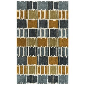 Alora Decor Rivera 5' x 8' Geometric Gray/Brown/Ivory/Gold Hand-Tufted Area Rug
