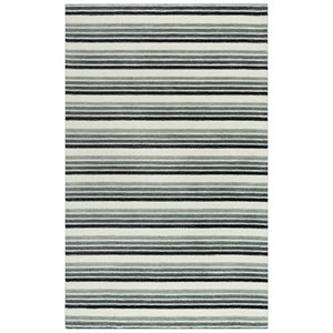 Alora Decor Rivera 7'9&quot x 9'9&quot Stripe Gray/Ivory/Charcoal Hand-Tufted Area Rug