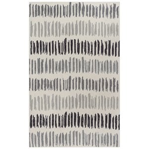 Alora Decor Rivera 7'9&quot x 9'9&quot Stripe Gray/Ivory/Charcoal Hand-Tufted Area Rug