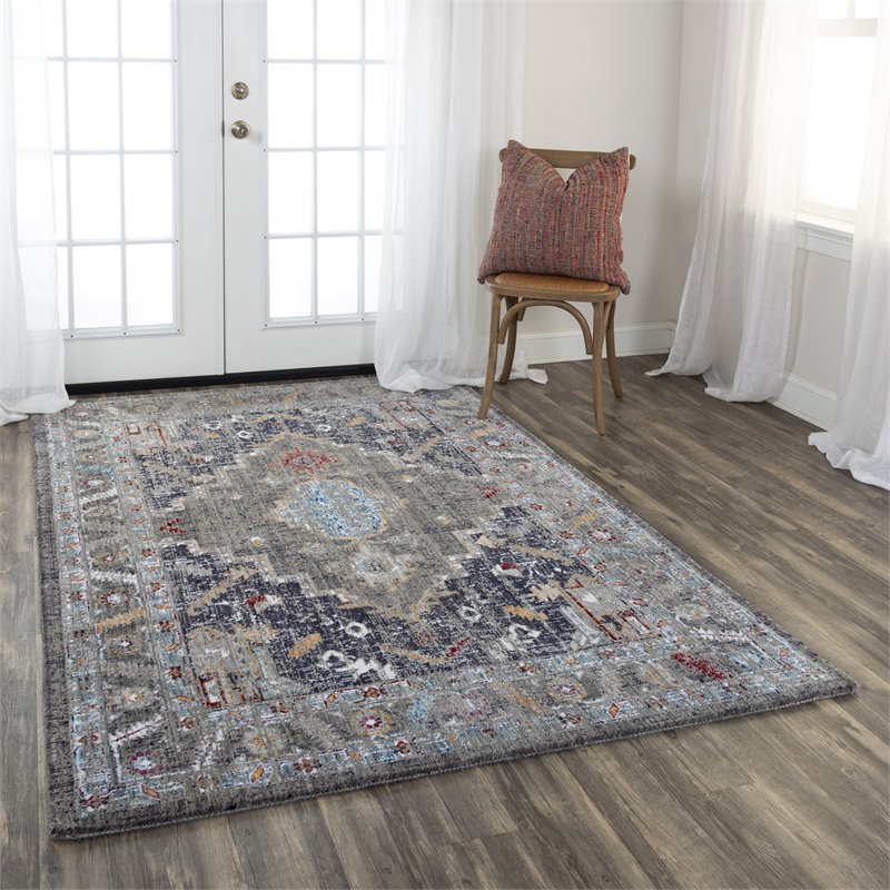 Alora Decor Sanction 8' x 10' Gray/Grey/Multi Color Power-Loomed Area Rug