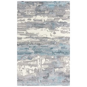 Alora Decor Spirit 5' x7'6&quot Abstract Gray/Ivory Hand Tufted Area Rug