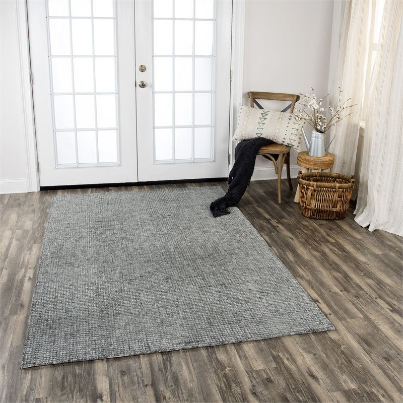 Alora Decor Storm 5' x 8' Tweed Dk Gray/Beige Hand-Tufted Area Rug