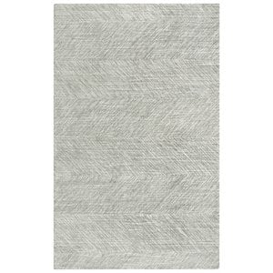 Alora Decor Trace 5' x 7'6&quot Geometric Gray/Ivory Power-Loomed Area Rug