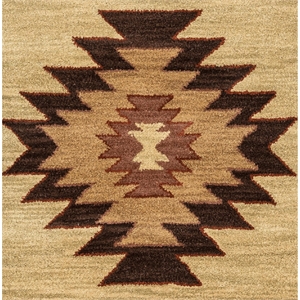 Alora Decor Ryder 6'6&quot x 9'6&quot Tribal Khaki/Brown/Burgundy/Sage Hand-Tufted Rug