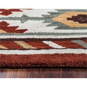 Alora Decor Ryder 3' x 5' Tribal Rust/Khaki/Navy/Sagee Hand-Tufted Area Rug