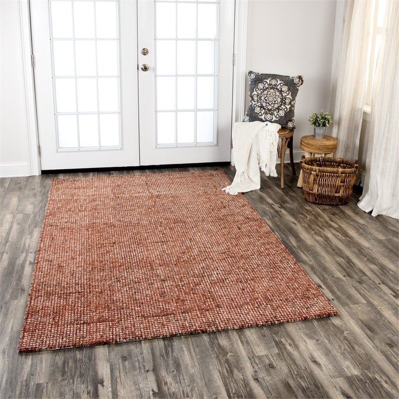Alora Decor Storm 3' x 5' Tweed Red/Beige Hand-Tufted Area Rug