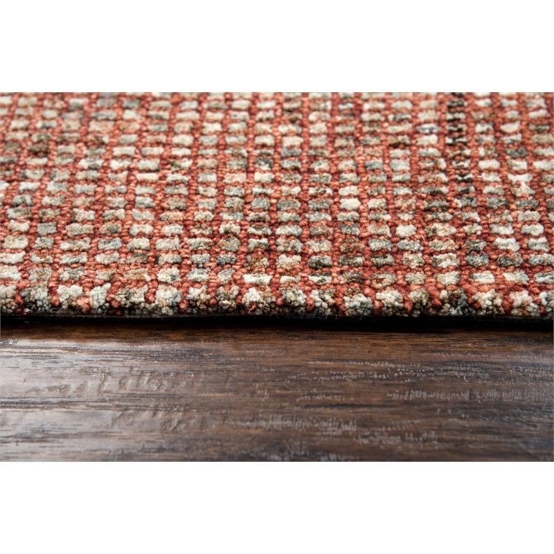Alora Decor Storm 3' x 5' Tweed Red/Beige Hand-Tufted Area Rug