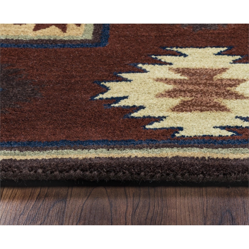 Alora Decor Ryder 5' x 8' Tribal Burgundy/Tan/Rust/Navy/Sage Area Rug