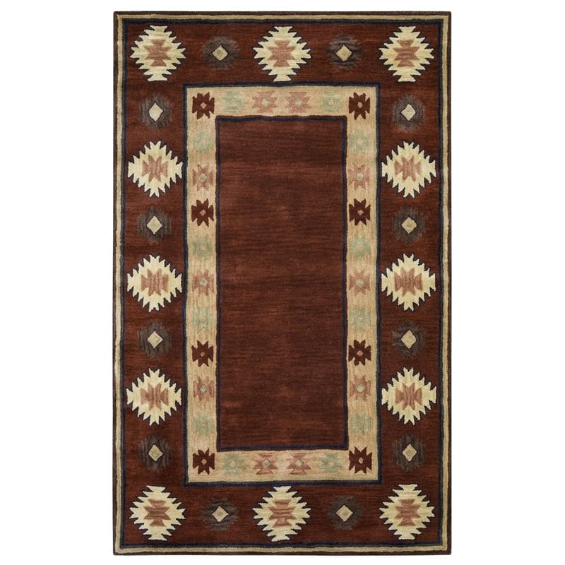 Alora Decor Ryder 5' x 8' Tribal Burgundy/Tan/Rust/Navy/Sage Area Rug