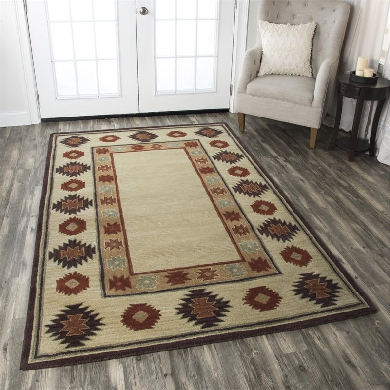 Alora Decor Ryder 5' x 8' Tribal Burgundy/Tan/Rust/Navy/Sage Area Rug