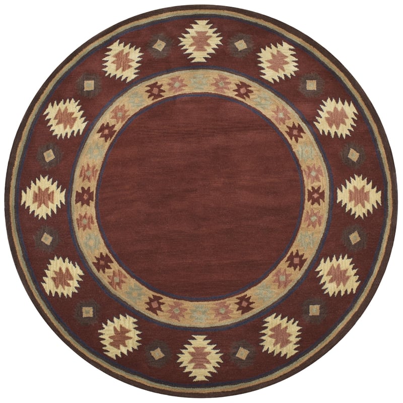 Alora Decor Ryder 5' x 8' Tribal Burgundy/Tan/Rust/Navy/Sage Area Rug