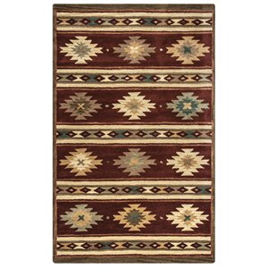 ryder 5' x 8' southwest/tribal burgundy/tan/khaki/sage hand-tufted area rug