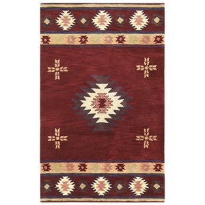 ryder 3' x 5' southwest/tribal burgundy/tan/sage/navy hand-tufted area rug