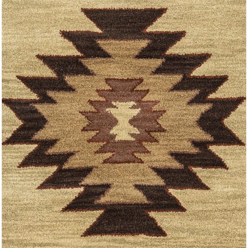 Alora Decor Ryder 5' x 8' Tribal Burgundy/Tan/Sage/Navy Hand-Tufted Area Rug