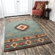 Alora Decor Ryder 5' x 8' Tribal Burgundy/Tan/Sage/Navy Hand-Tufted Area Rug