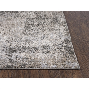 Alora Decor Venice 3'11&quot x 5'6&quot Abstract Silver/Gray/Taupe Power-Loomed Area Rug