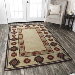 Alora Decor Ryder 8' x 10' Tribal Tan/Sage/Navy/Burgundy Hand-Tufted Area Rug