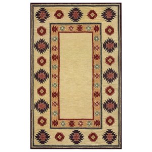 Alora Decor Ryder 3' x 5' Tribal Tan/Sage/Navy/Burgundy Hand-Tufted Area Rug