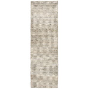 Alora Decor Harlem 2'6&quot x 8' Chevron Natural/Gray/Rust/Blue Hand-Woven Area Rug