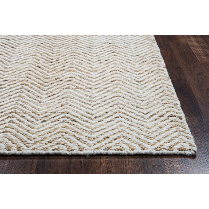 Alora Decor Harlem 5' x 8' Chevron Natural/Gray/Rust/Blue Hand-Woven Area Rug