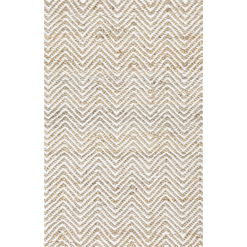 Alora Decor Harlem 5' x 8' Chevron Natural/Gray/Rust/Blue Hand-Woven Area Rug