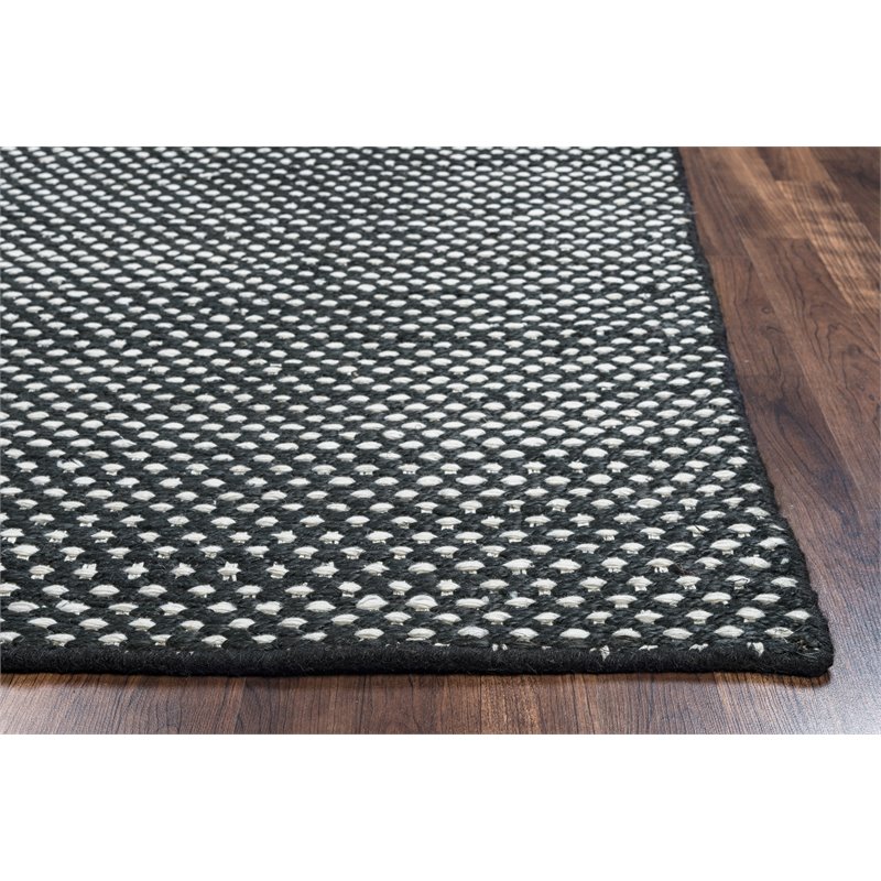Alora Decor Harlem 8' x 10' Pattern Black/Gray/Rust/Blue Hand-Woven Area Rug