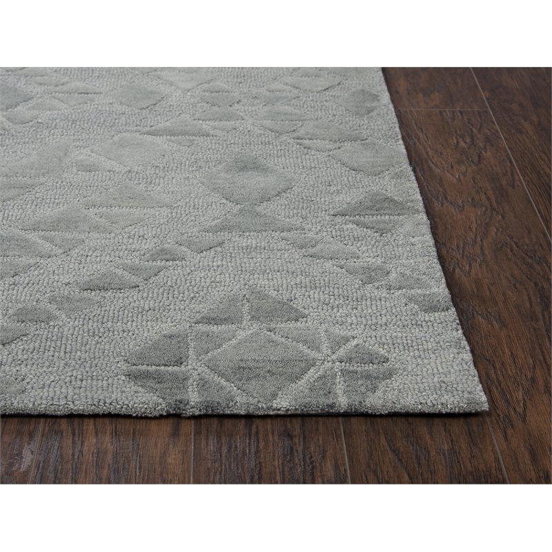 Alora Decor Emerson 10' x 13' Diamond Grey/Gray/Rust/Blue Hand-Tufted Area Rug