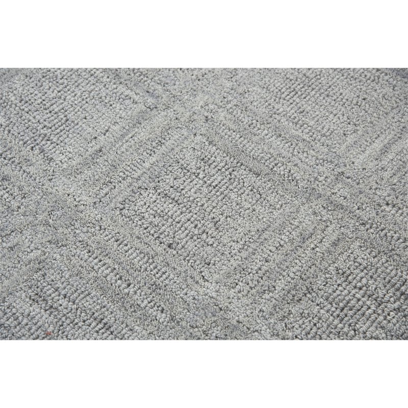 Alora Decor Emerson 10' x 13' Squares Grey/Gray/Rust/Blue Hand-Tufted Area Rug