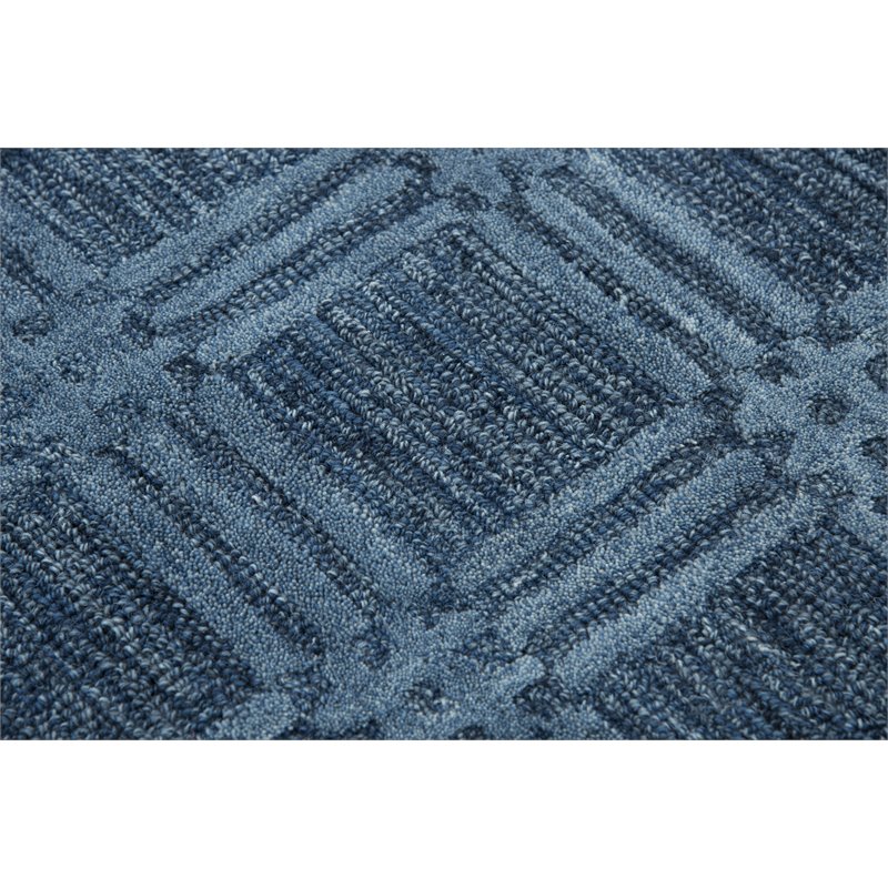 Alora Decor Emerson 10' x 13' Squares Blue/Gray/Rust/Blue Hand-Tufted Area Rug
