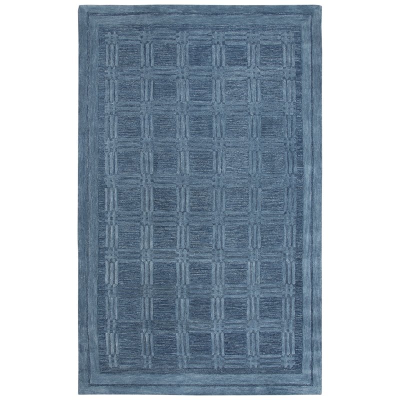 Alora Decor Emerson 10' x 13' Squares Blue/Gray/Rust/Blue Hand-Tufted Area Rug